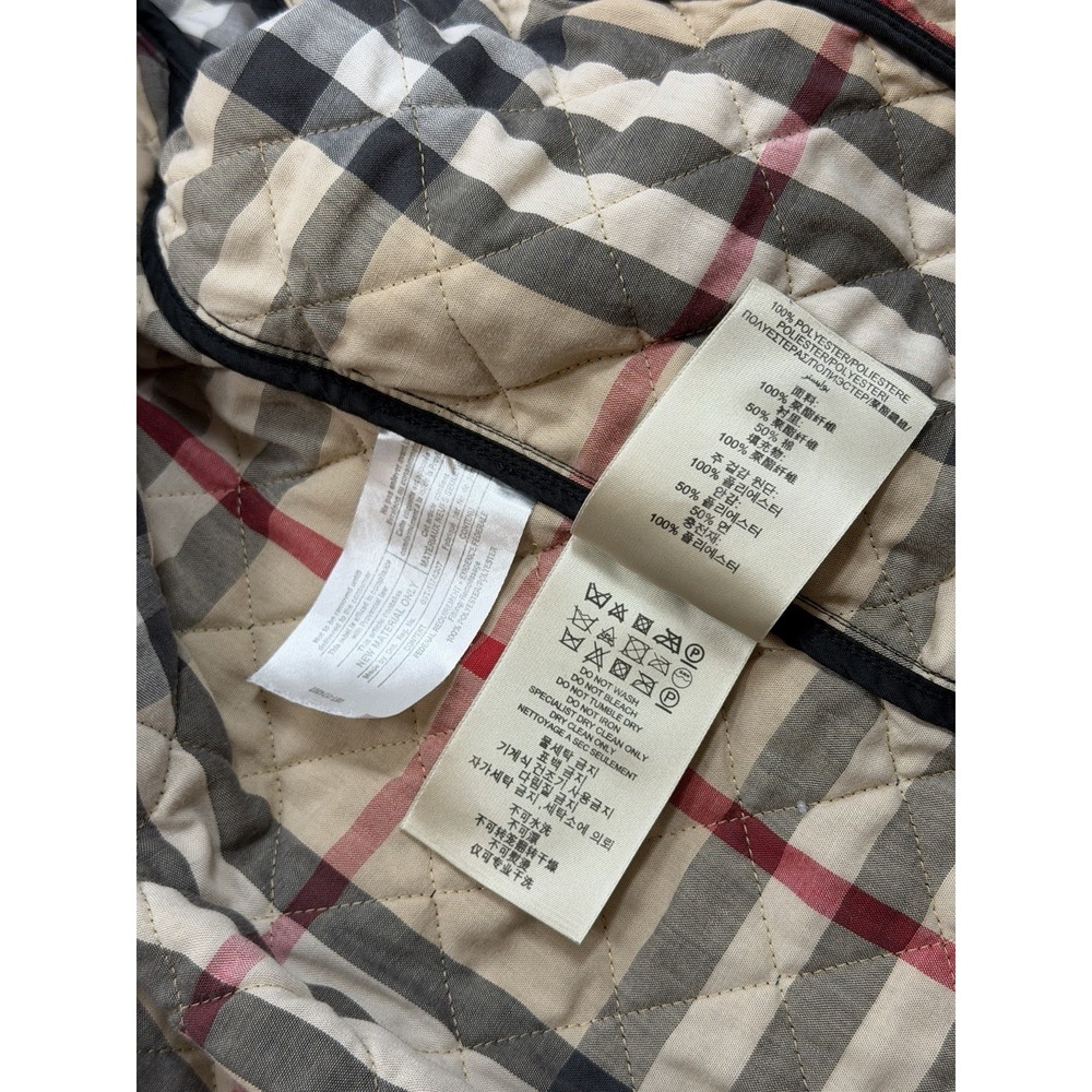 Burberry Brit Women's Black Quilted Nova Check Lined Jacket Women's Sz XL - Picture 15 of 15